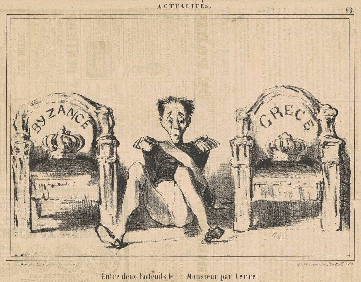 Két fotel között, az úr a földön alkotó: Honoré Daumier