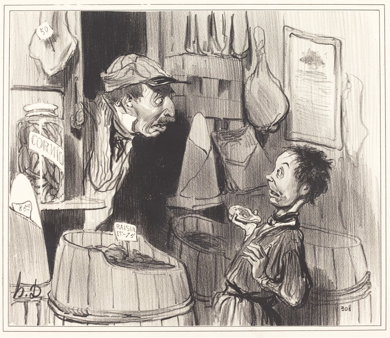 Polgár élelmiszerbolt, tiszta és makulátlan harcos... alkotó: Honoré Daumier