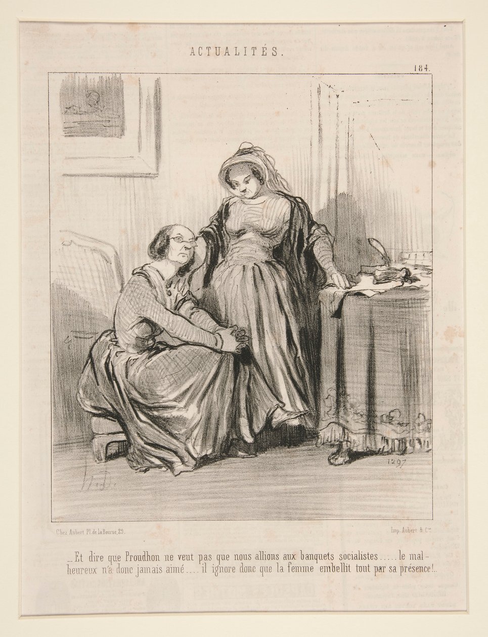 És azt mondani, hogy Proudhon nem akarja, hogy szocialista bankettekre menjünk alkotó: Honoré Daumier