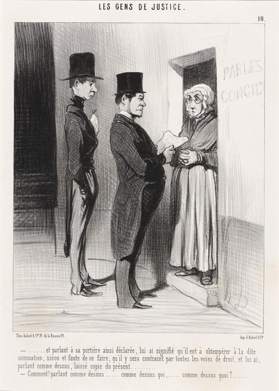 És az ajtóhoz szólva így kijelentették... alkotó: Honoré Daumier