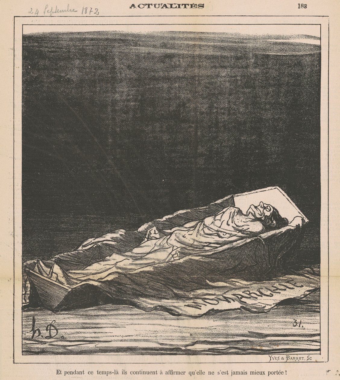 És ez idő alatt továbbra is azt állítják, hogy soha nem volt jobban! alkotó: Honoré Daumier