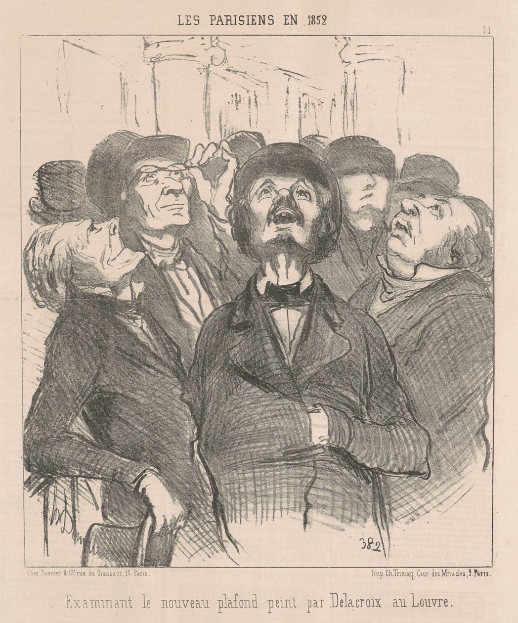 Az új mennyezet vizsgálata... alkotó: Honoré Daumier