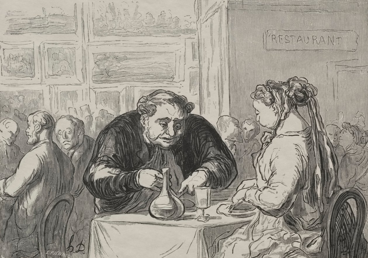 Képzőművészeti kiállítás: a művészet szeretetében és szeletbüfé. alkotó: Honoré Daumier