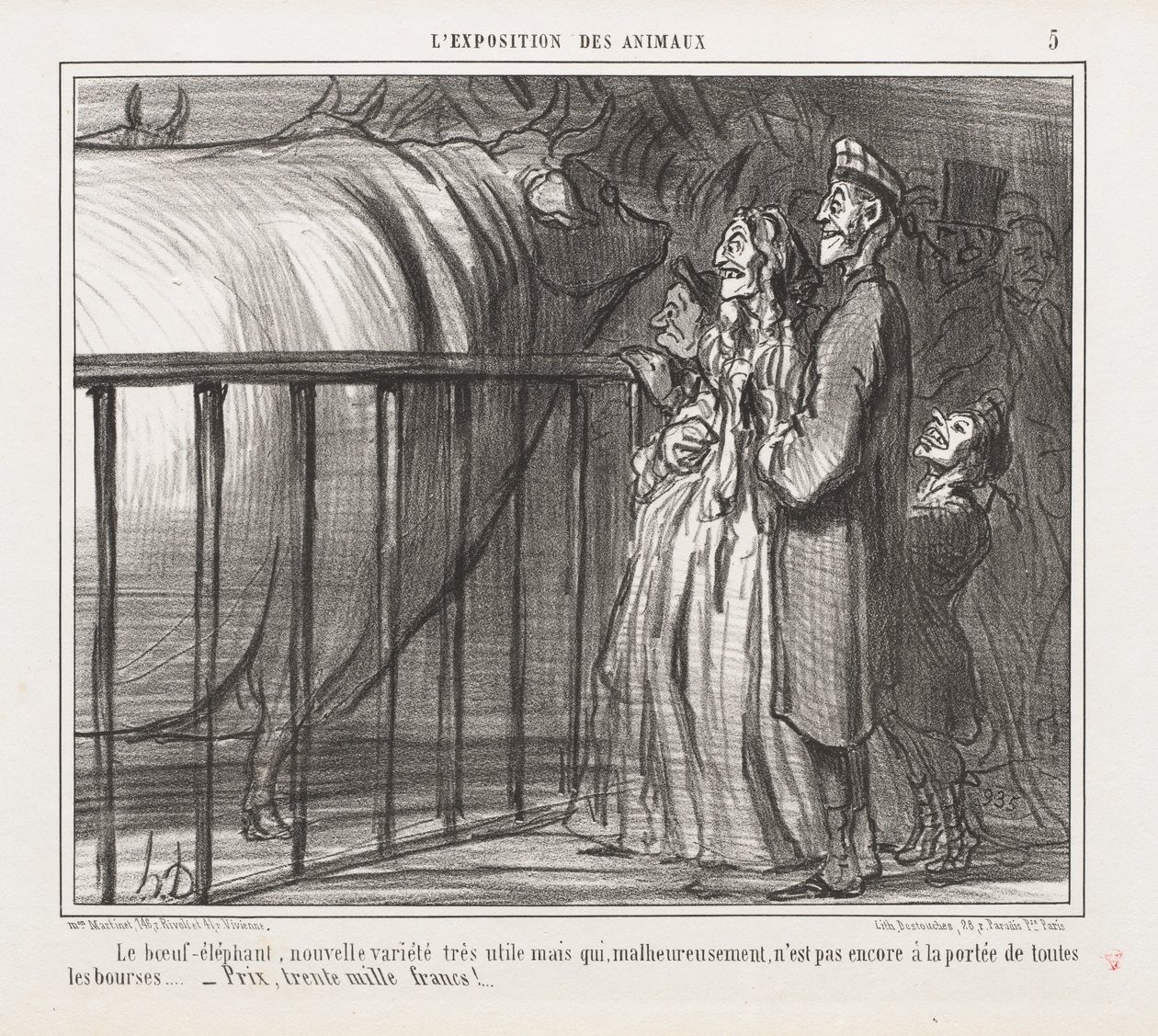Állatok kiállítása: A tehén-elefánt, új fajta alkotó: Honoré Daumier