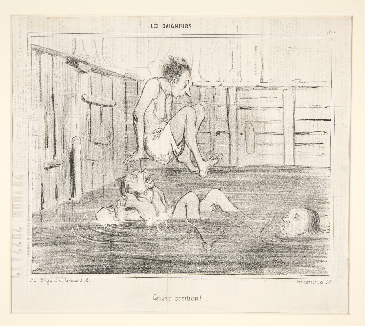 Rossz pozíció!!! a The Bathers-től alkotó: Honoré Daumier