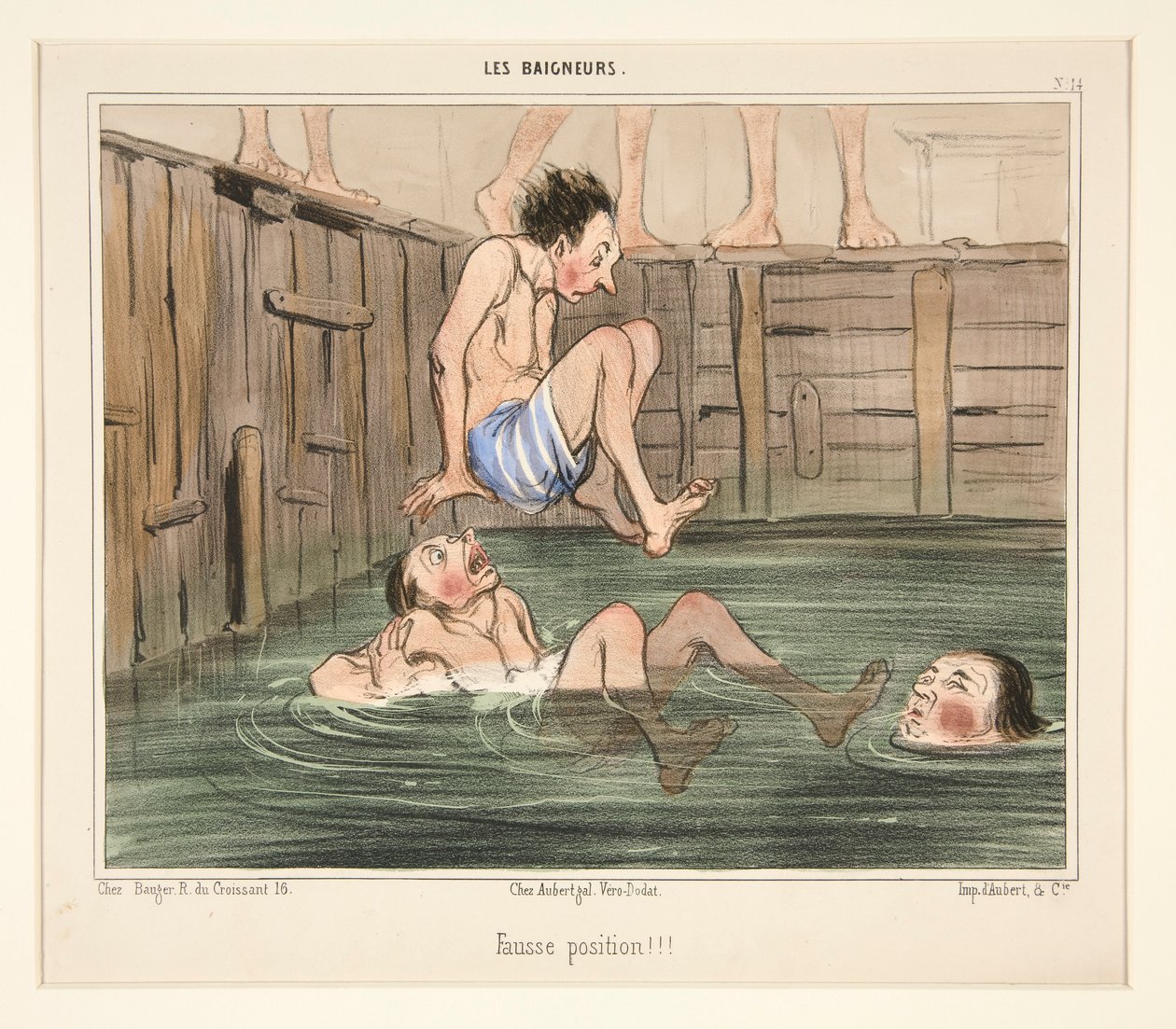 Rossz pozíció!!! a The Bathers-től alkotó: Honoré Daumier