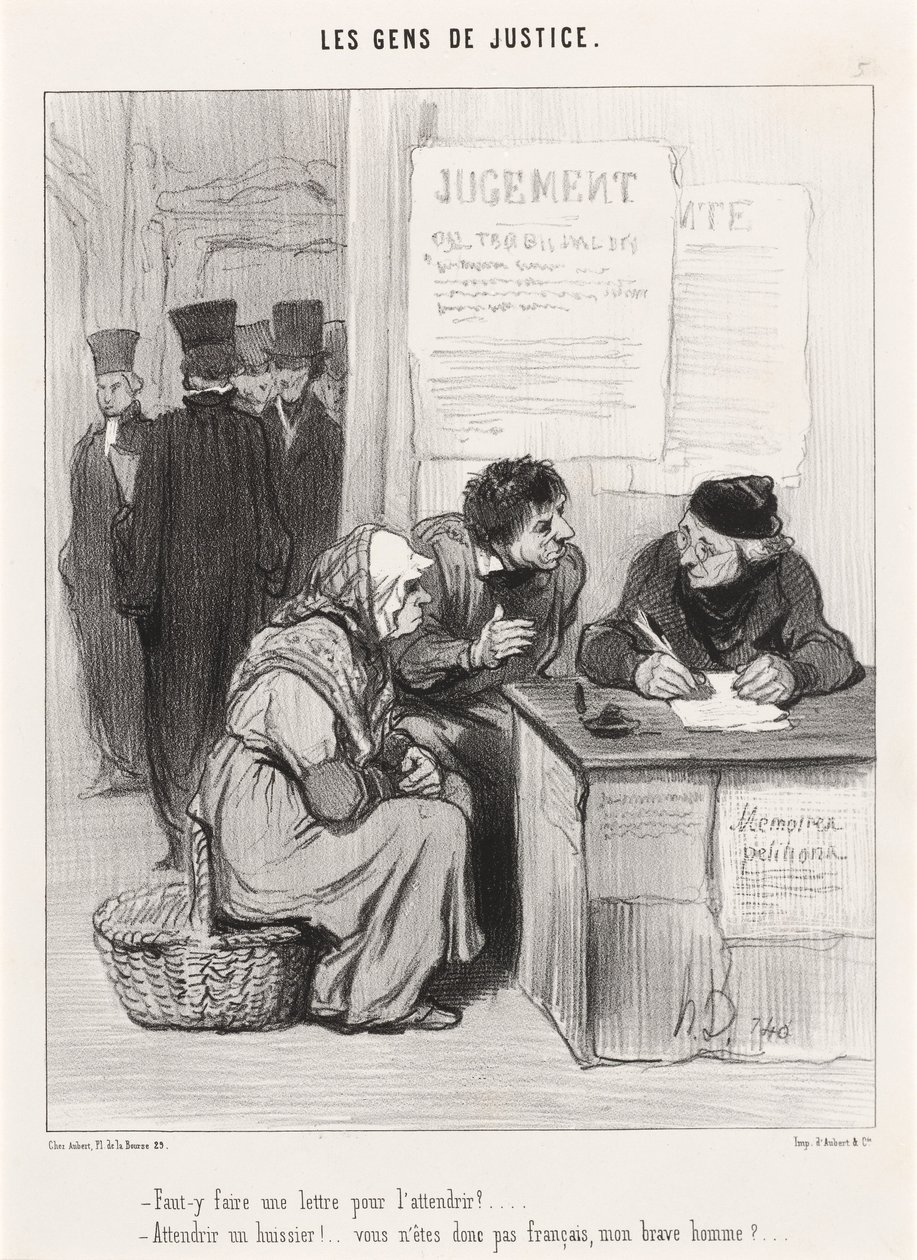 Kell-e oda levelet írni, hogy megpuhuljon? alkotó: Honoré Daumier