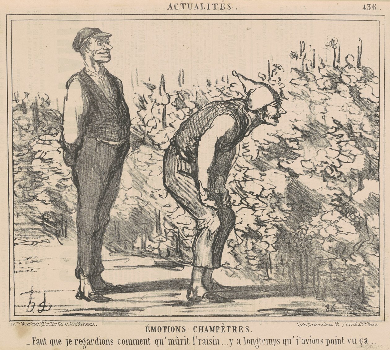 Meg kell néznem, hogyan érik a szőlő... alkotó: Honoré Daumier