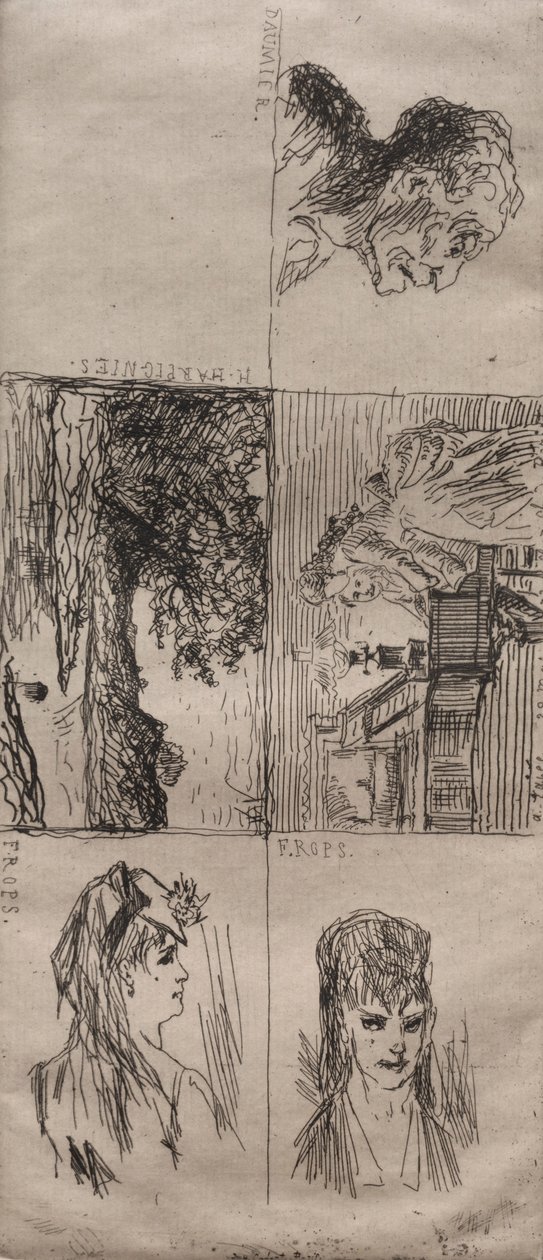Öt tanulmány. alkotó: Honoré Daumier