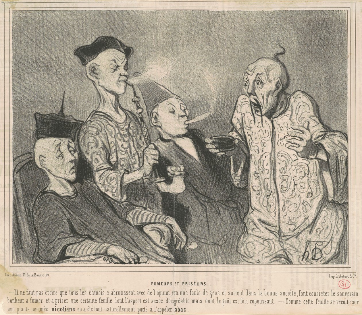 Dohányosok és dohányosok alkotó: Honoré Daumier