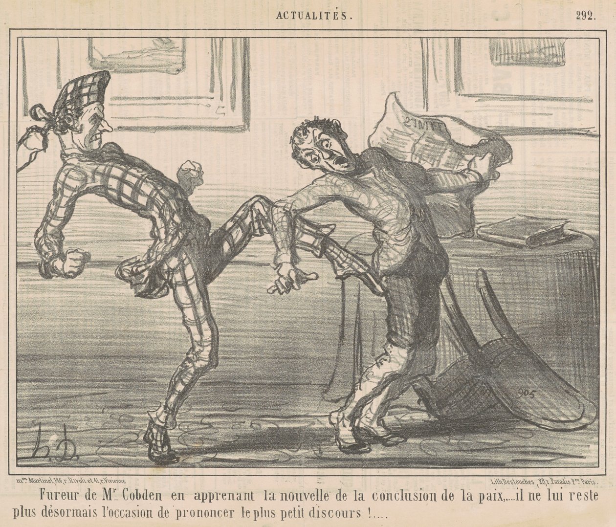 Mr Cobden dühe... alkotó: Honoré Daumier