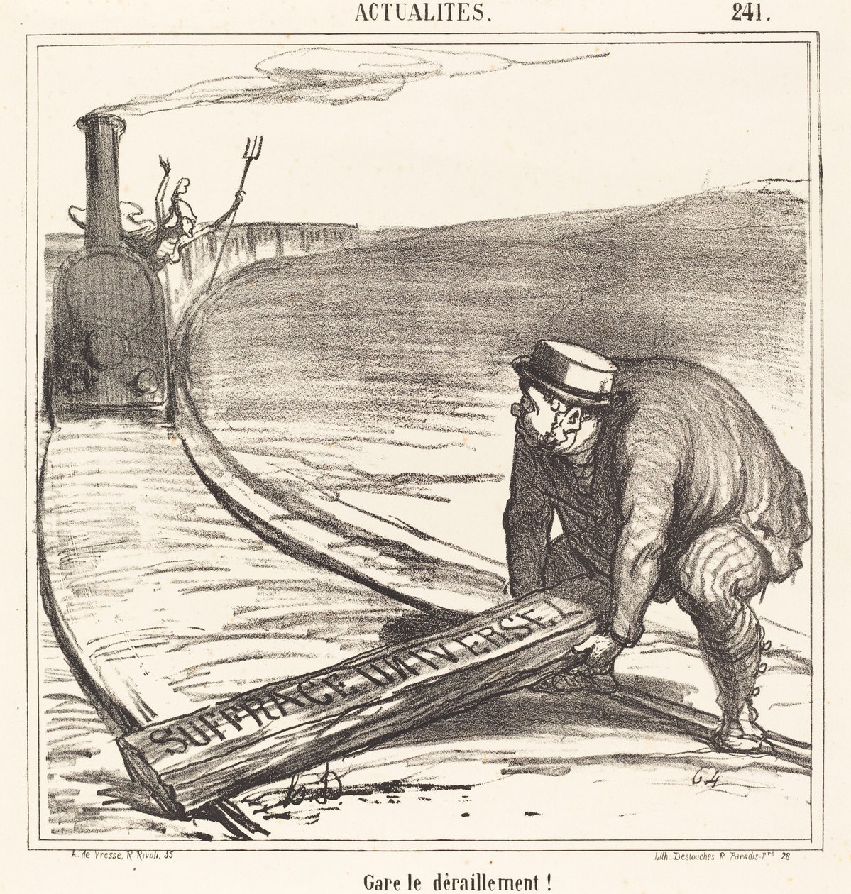 Állítsd meg a kisiklást! alkotó: Honoré Daumier