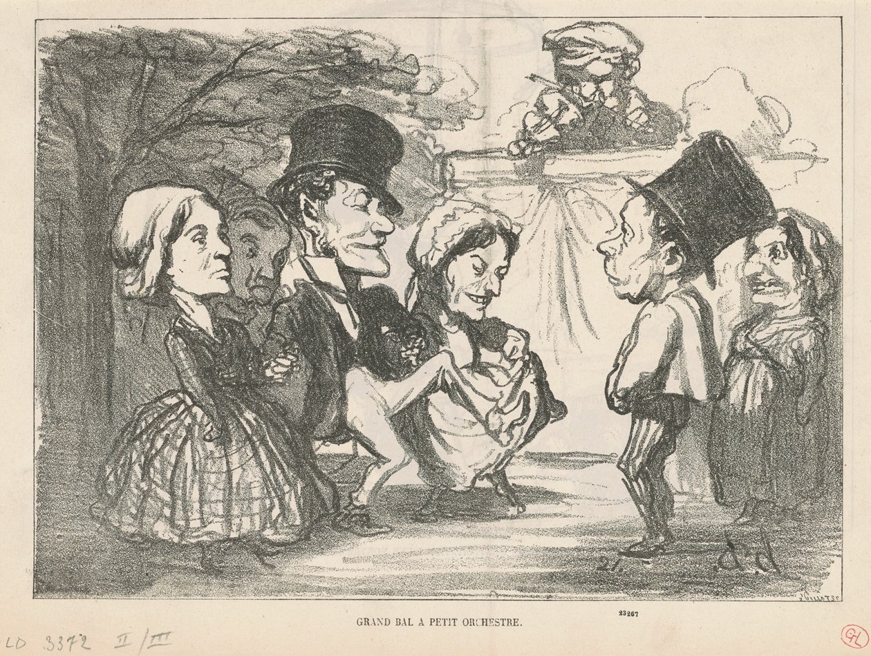 Nagybál kiszenekarral... (recto); Közkereseti társaság (vissza) alkotó: Honoré Daumier