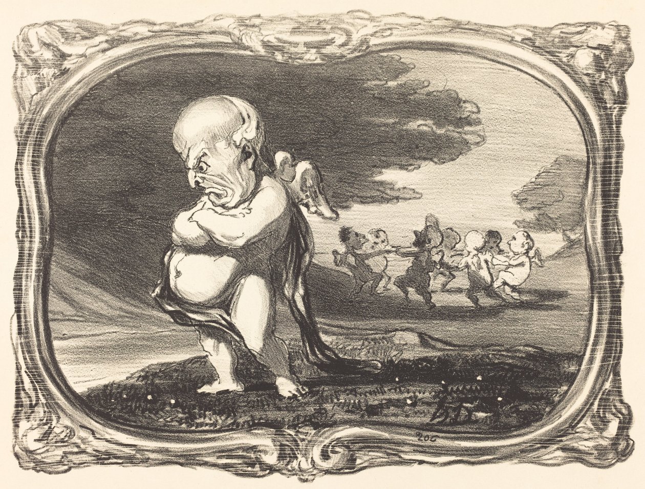 O felemelkedése és bukása. Gerenda alkotó: Honoré Daumier