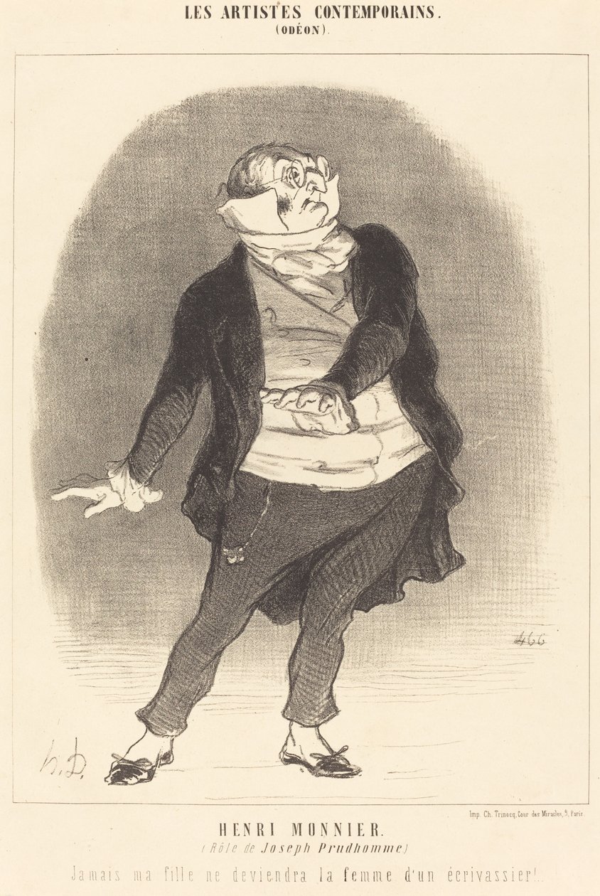 Henri Monnier (Joseph Prudhomme szerepe) alkotó: Honoré Daumier