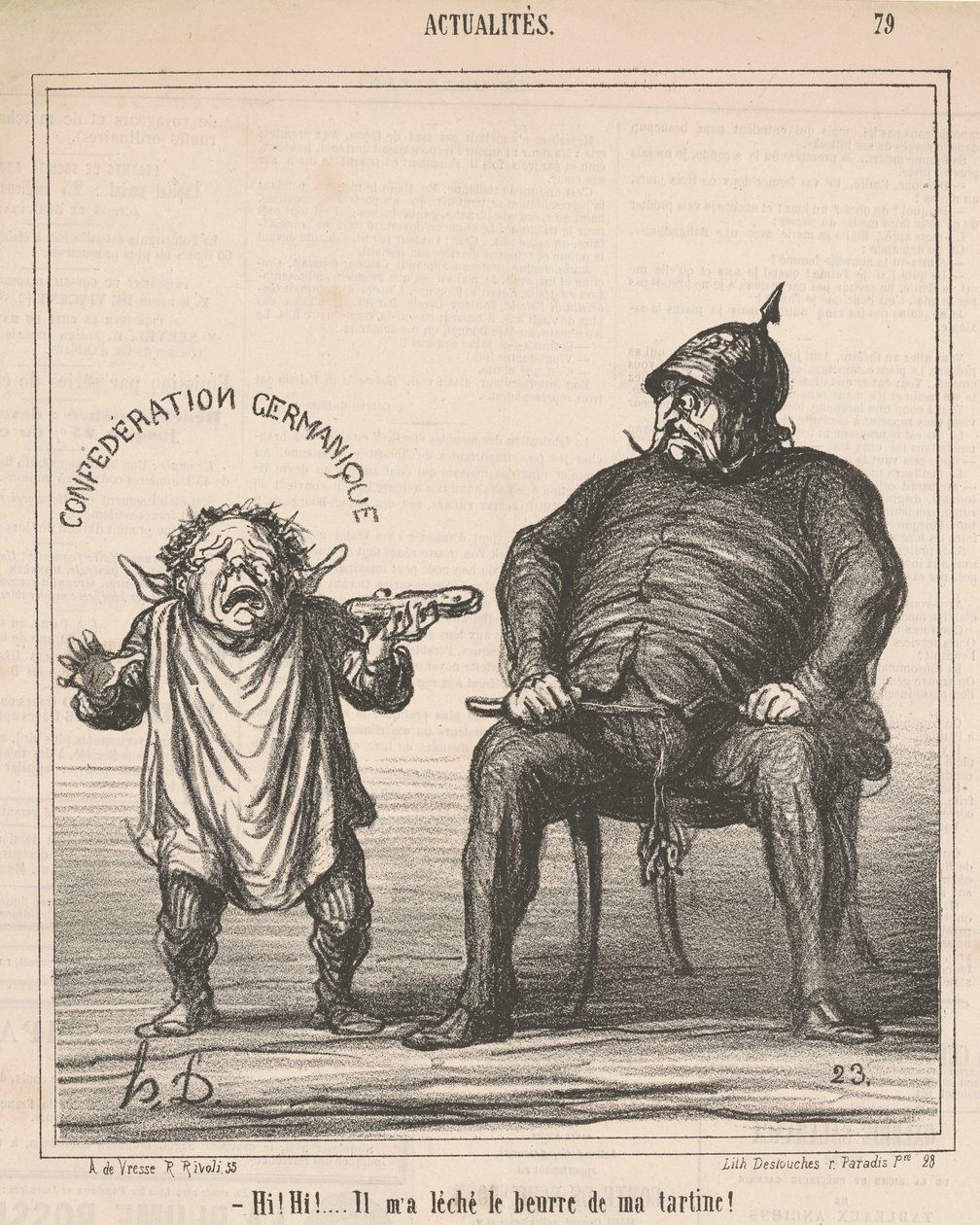 Szia! Hé! ... Lenyalta a vajat a pirítósomról alkotó: Honoré Daumier