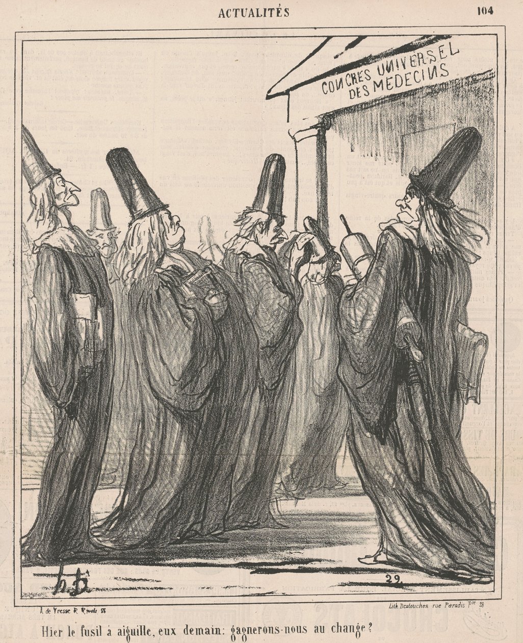 Tegnap a tűpisztoly, holnap ők... alkotó: Honoré Daumier