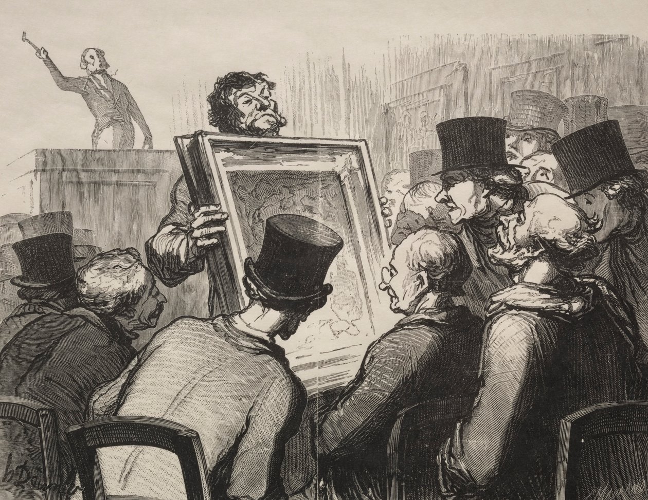 Hotel Bouillon: Képrajongók. alkotó: Honoré Daumier