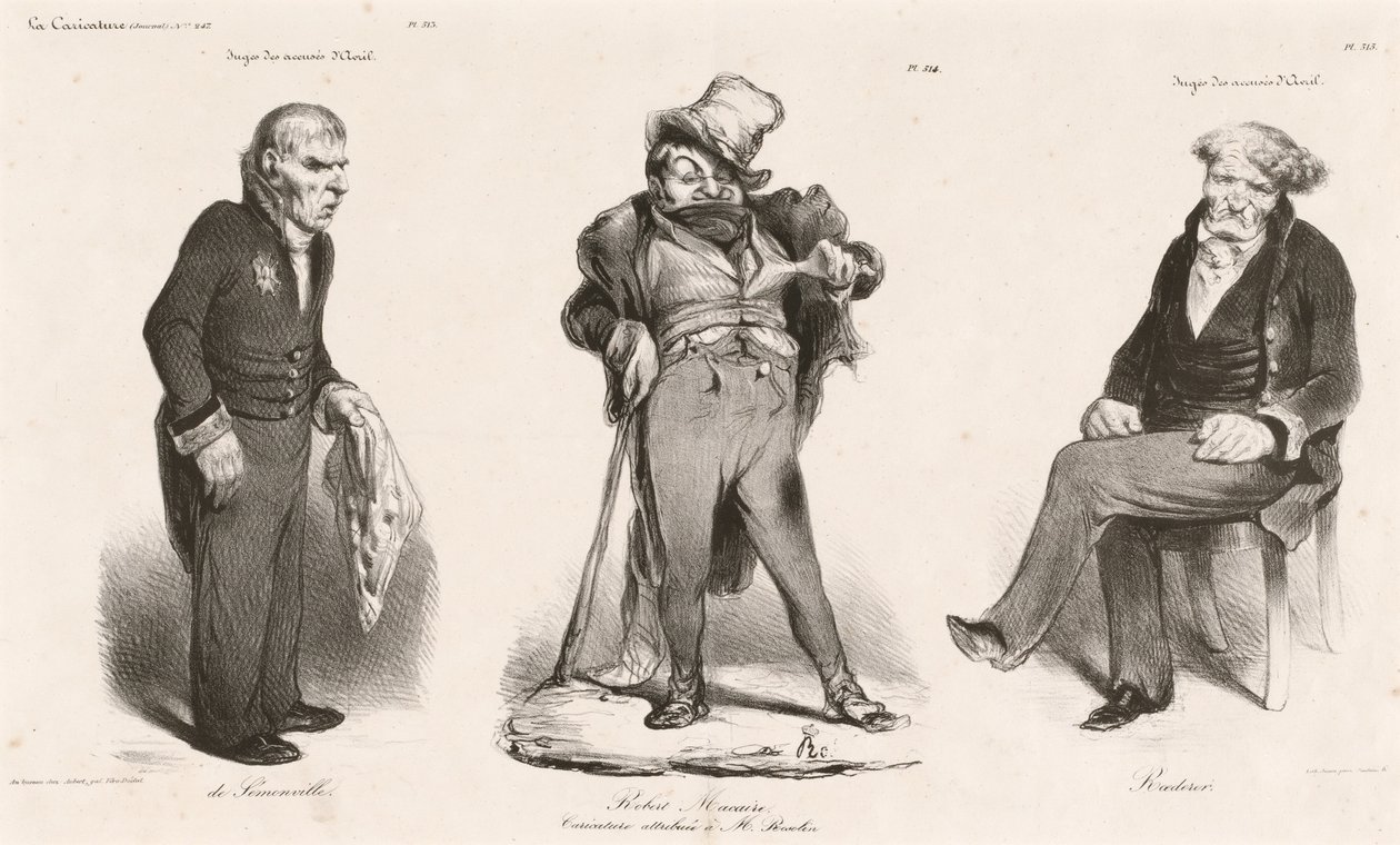 Huguet de Sémonville – Robert Macaire (Thiers) – Roederer gróf alkotó: Honoré Daumier