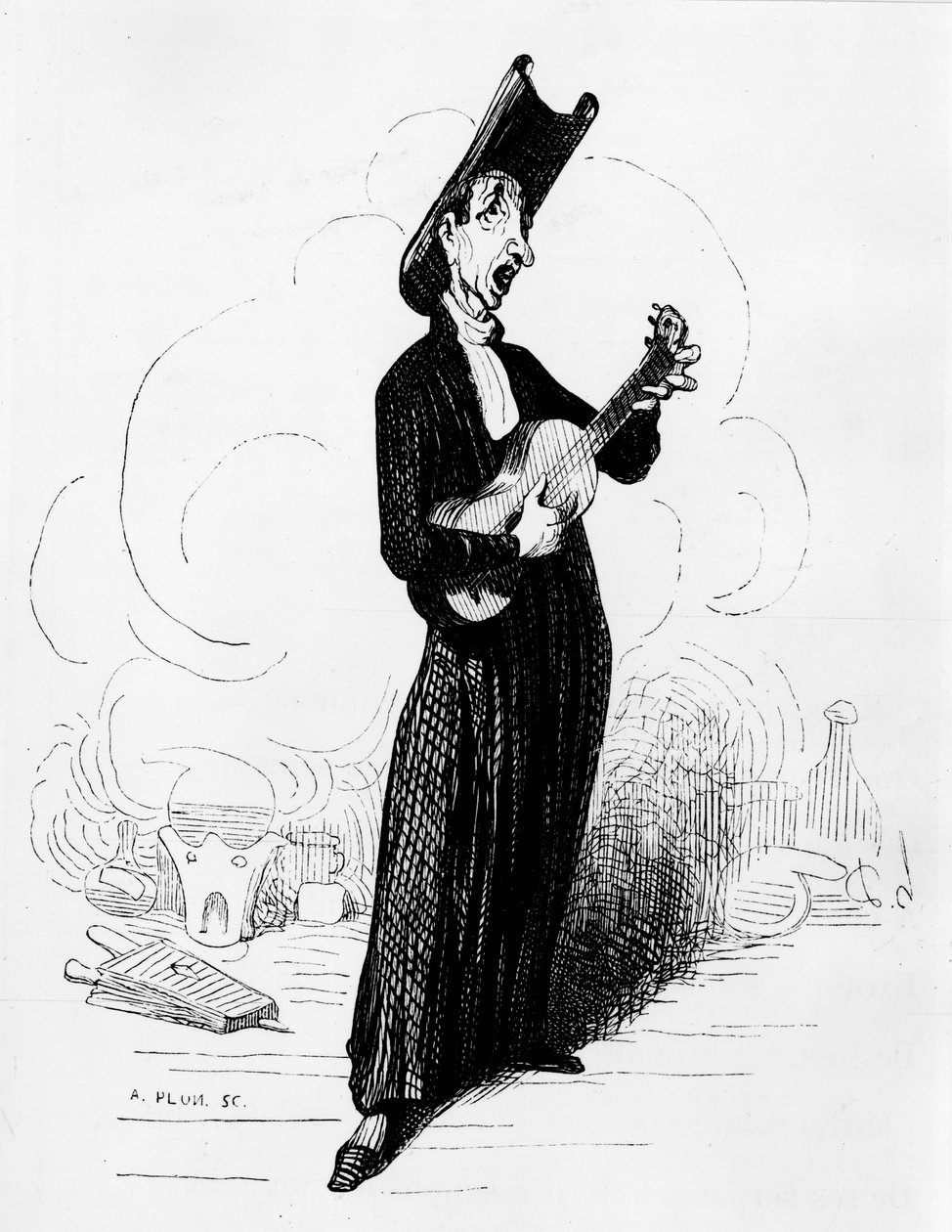 Mathieu Joseph Bonaventure Orfila (1787-1853) humoros rajza (metszet) alkotó: Honoré Daumier