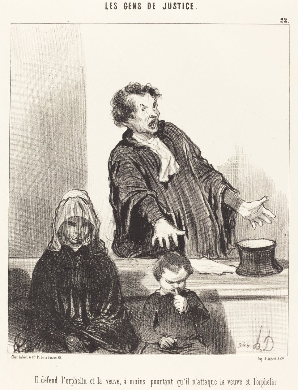 Megvédi az árvát és az özvegyet, hacsak... alkotó: Honoré Daumier
