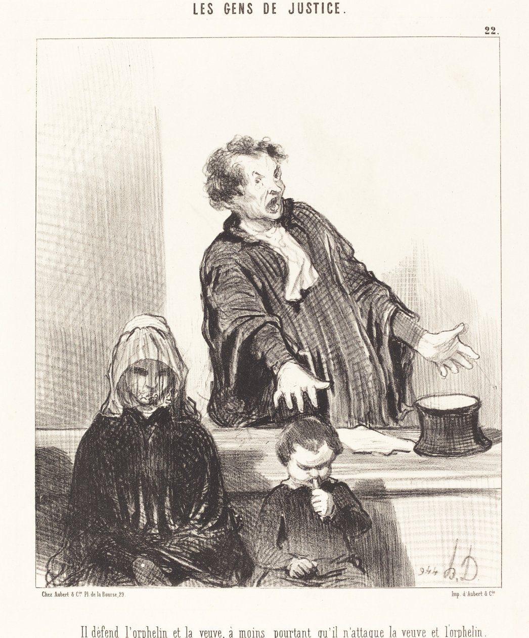 Megvédi az árvát és az özvegyet, hacsak... alkotó: Honoré Daumier