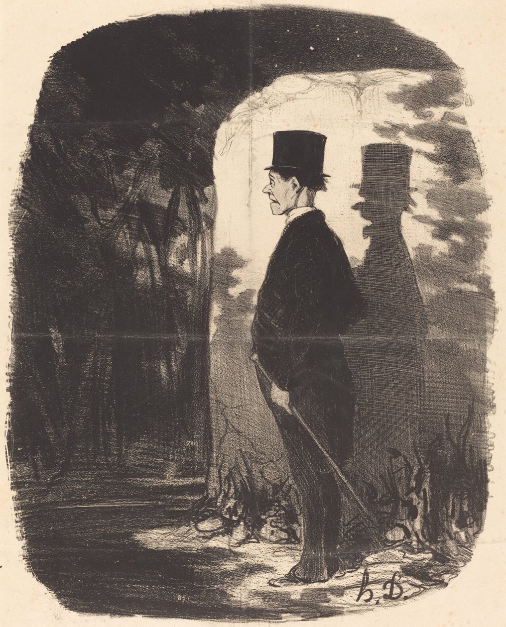 Mondanom sem kell, át kell kelnem ezen... fán... alkotó: Honoré Daumier