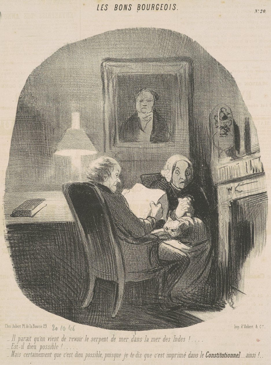 Úgy tűnik, most láttuk újra a tengeri kígyót... alkotó: Honoré Daumier