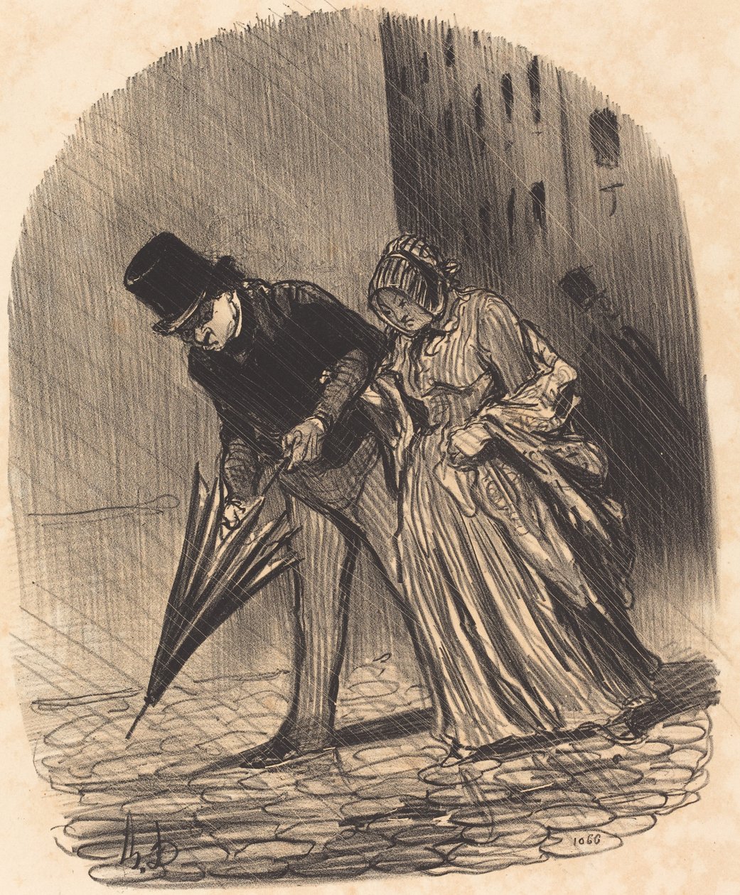 A túl bonyolult rugós esernyő hátránya alkotó: Honoré Daumier