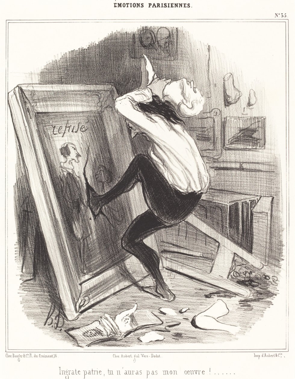 Hálátlan haza, nem lesz munkám!... alkotó: Honoré Daumier