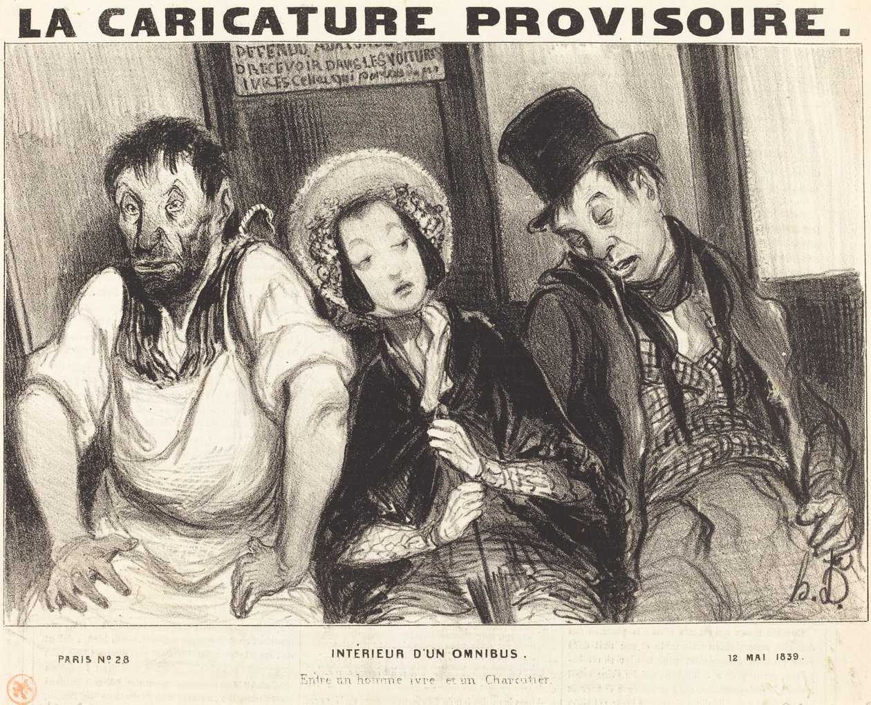 Egy omnibusz belseje alkotó: Honoré Daumier