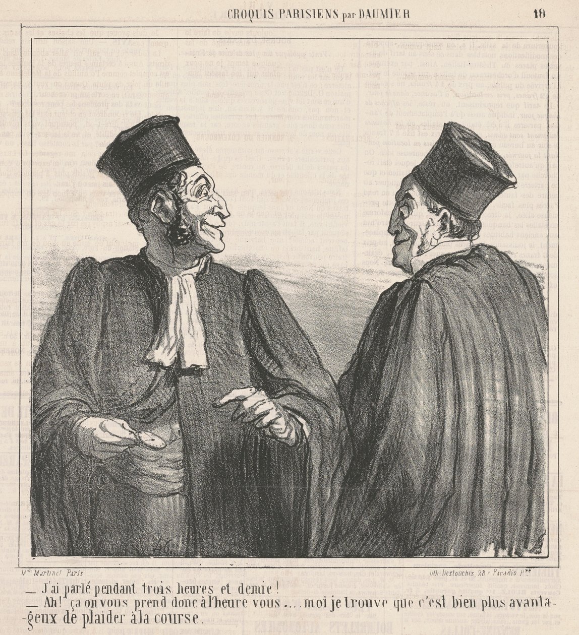 Beszéltem... három és fél órát! alkotó: Honoré Daumier