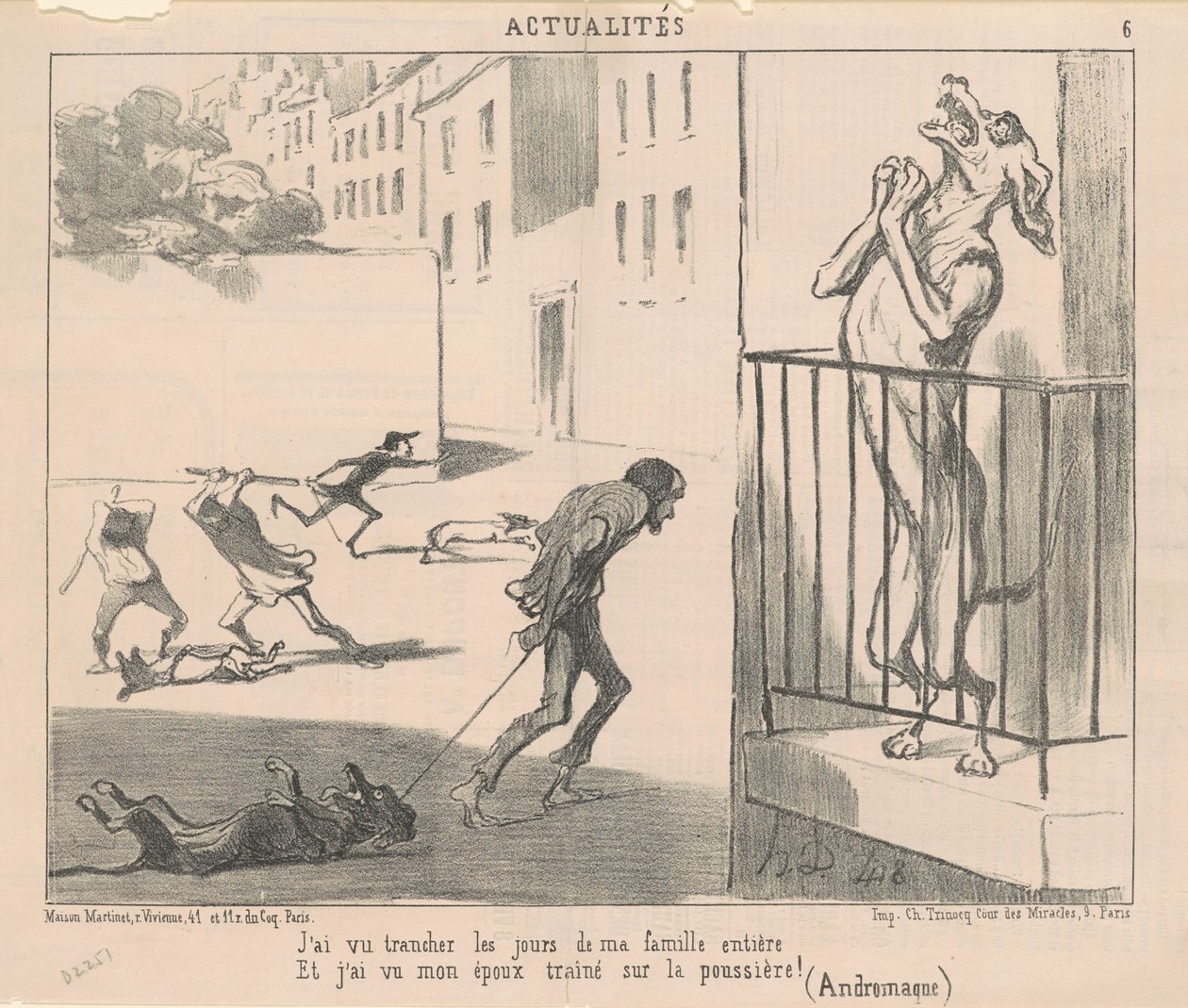 Láttam, hogy a családom napjai elszakadnak... alkotó: Honoré Daumier