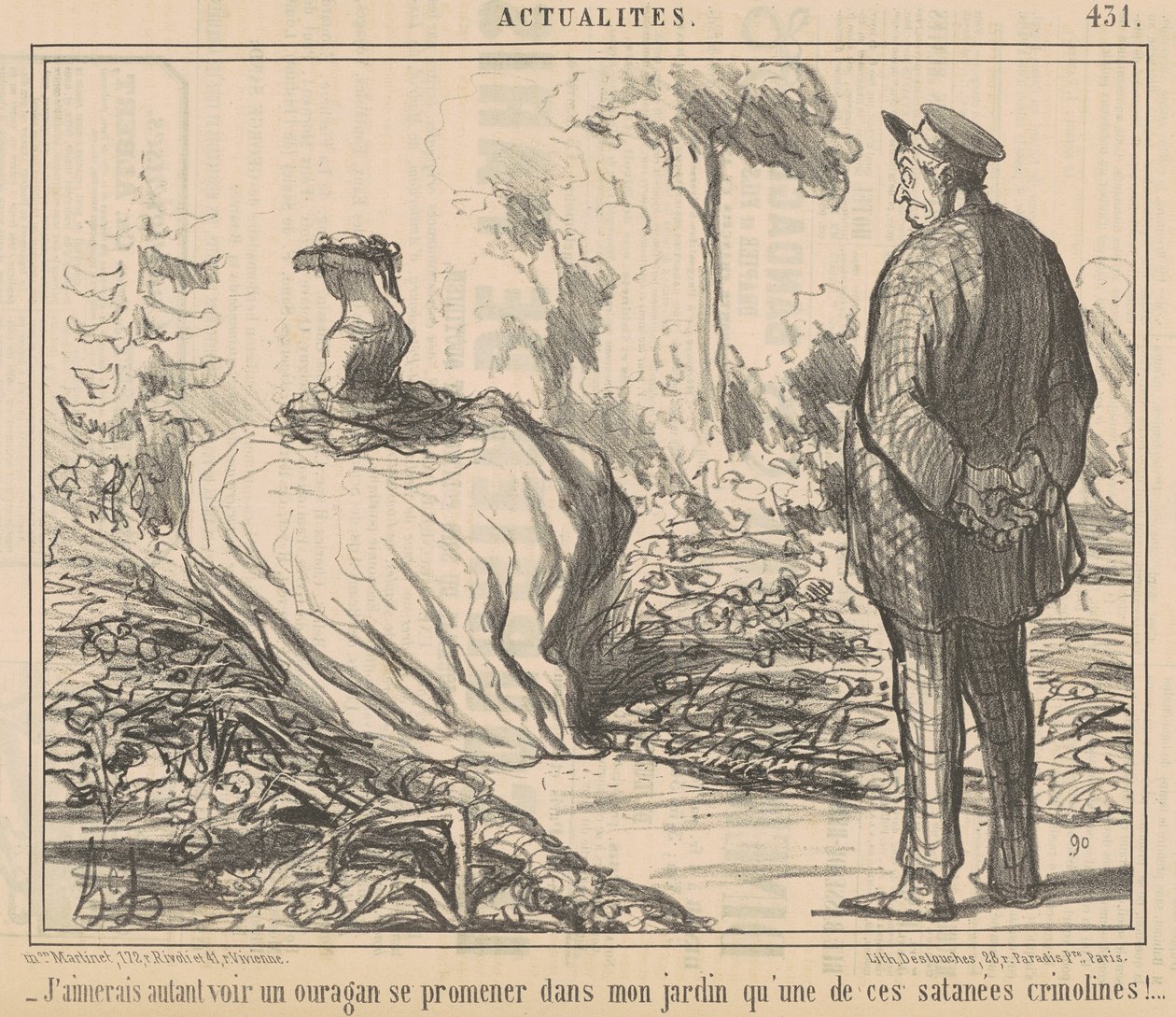 Szeretnék hurrikánt látni... alkotó: Honoré Daumier