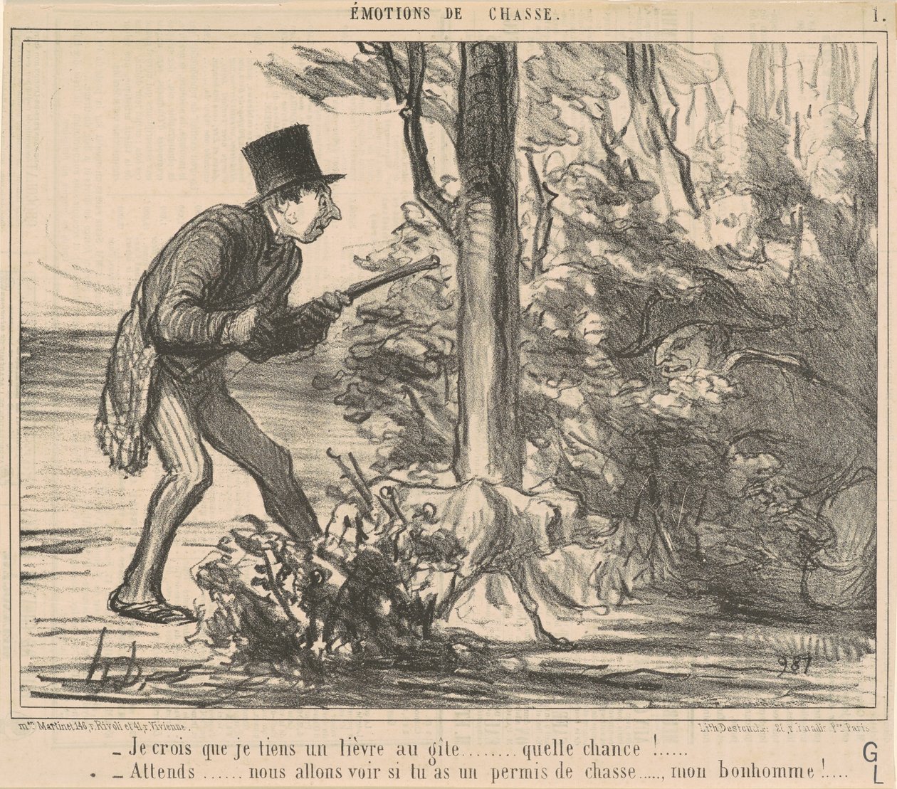 Azt hiszem, egy nyulat tartok... alkotó: Honoré Daumier