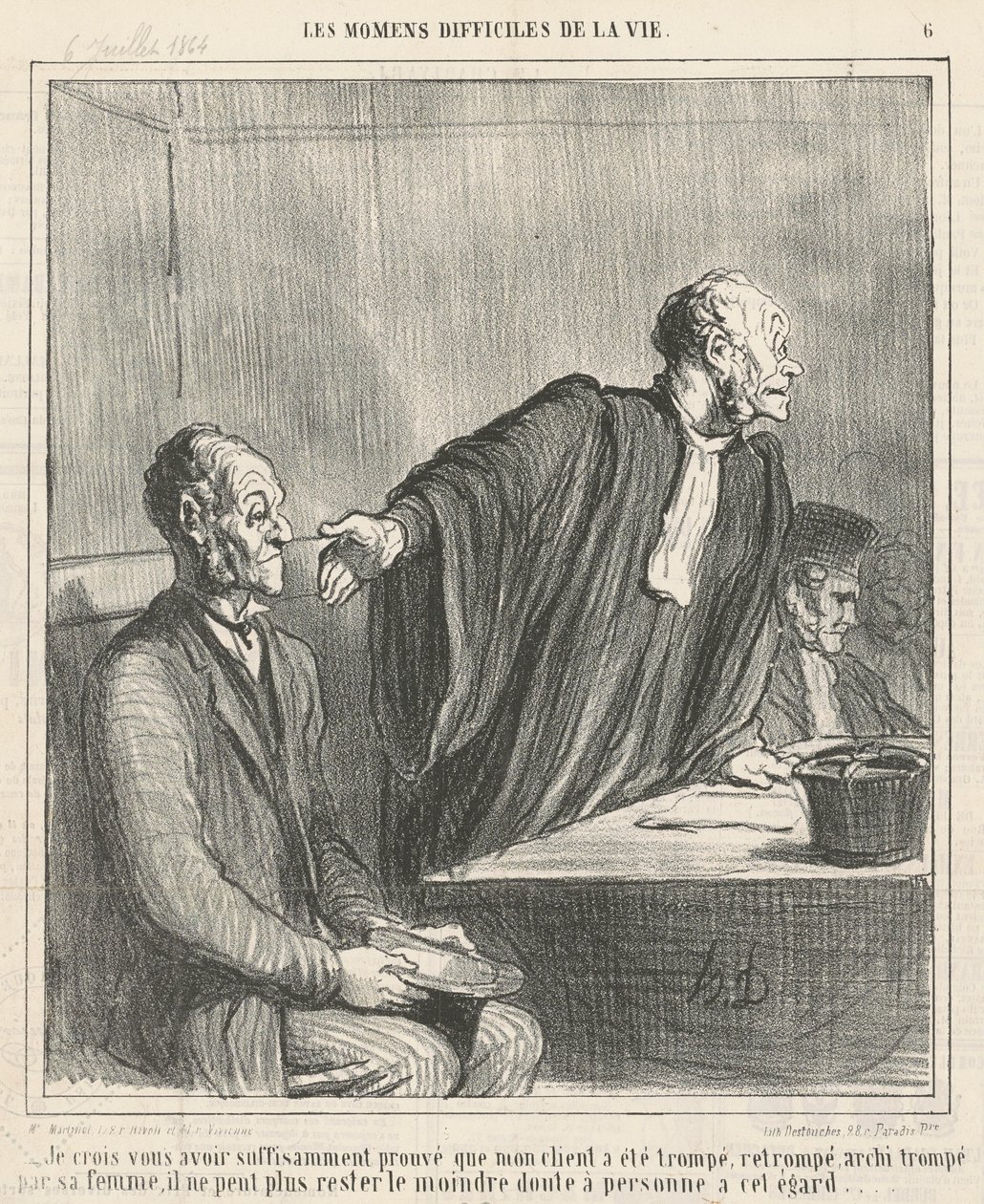 Azt hiszem... bebizonyítottam neked, hogy az ügyfelem... alkotó: Honoré Daumier
