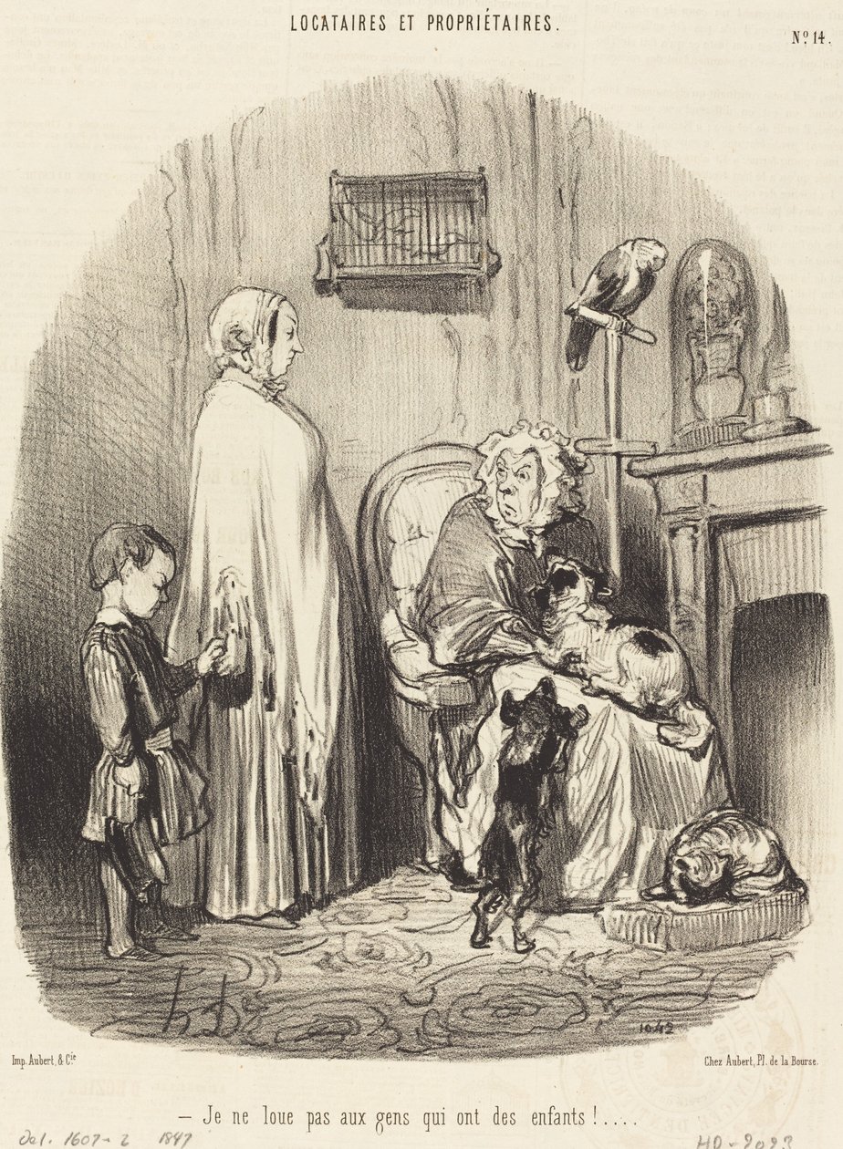 Gyermekeseknek nem adok bérbe! alkotó: Honoré Daumier