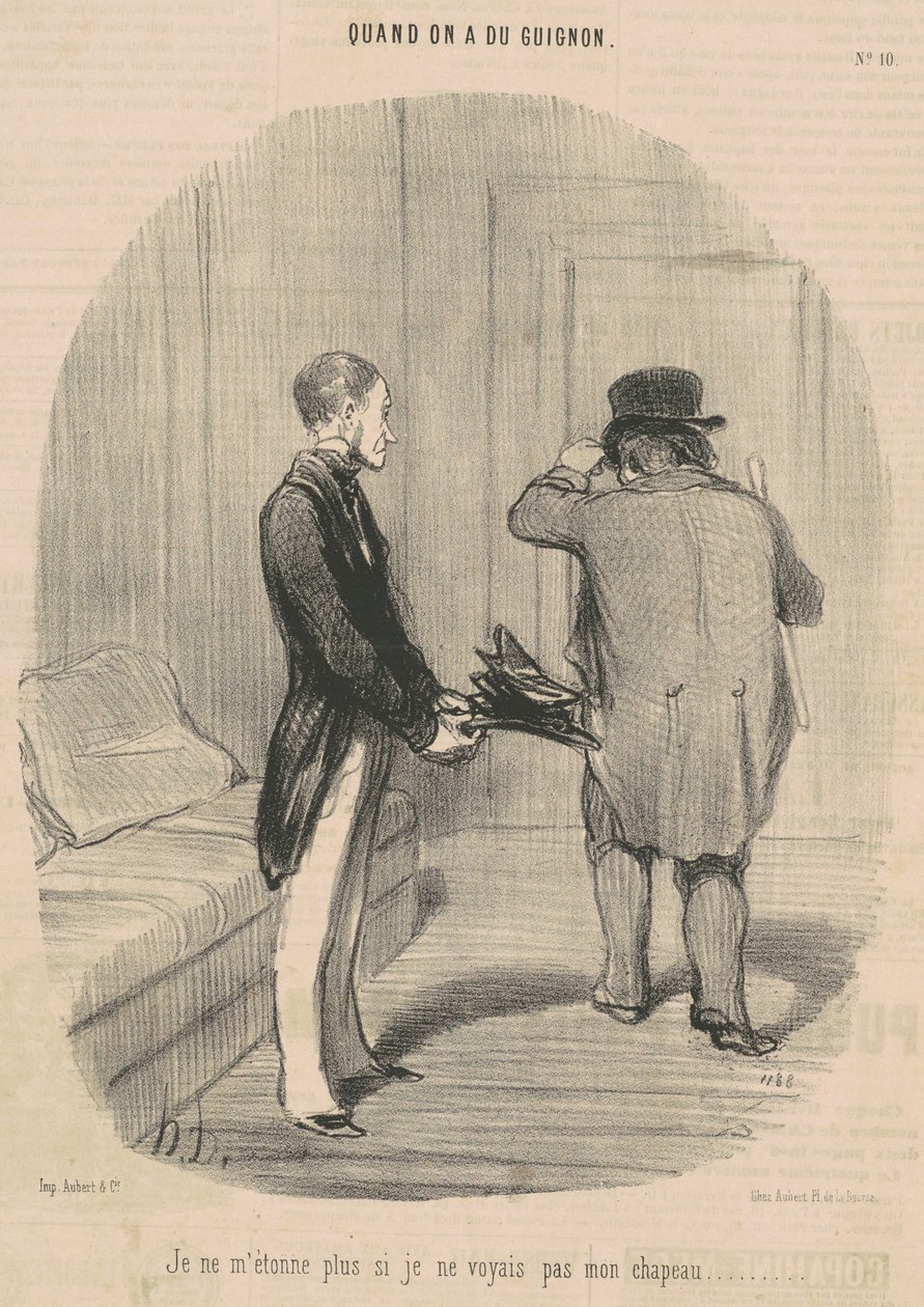 Már nem csodálkozom, ha nem látom a kalapomat... alkotó: Honoré Daumier