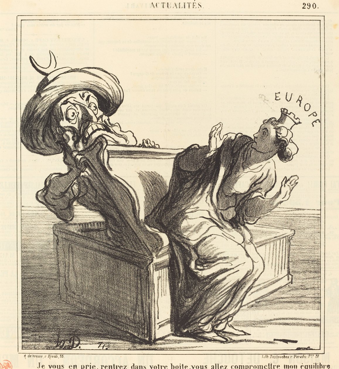 Kérem, menjen vissza a dobozához... alkotó: Honoré Daumier