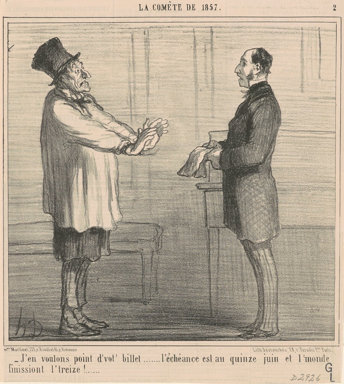 Nem akarom a jegyedet... alkotó: Honoré Daumier