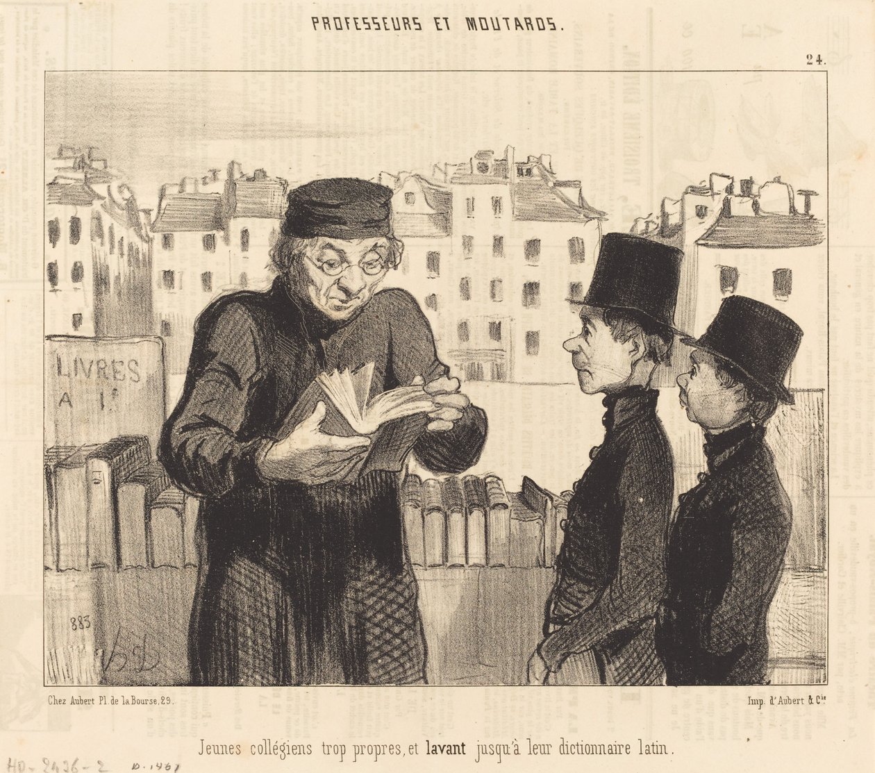 Fiatal egyetemisták... kimossák a latin szótárukat alkotó: Honoré Daumier