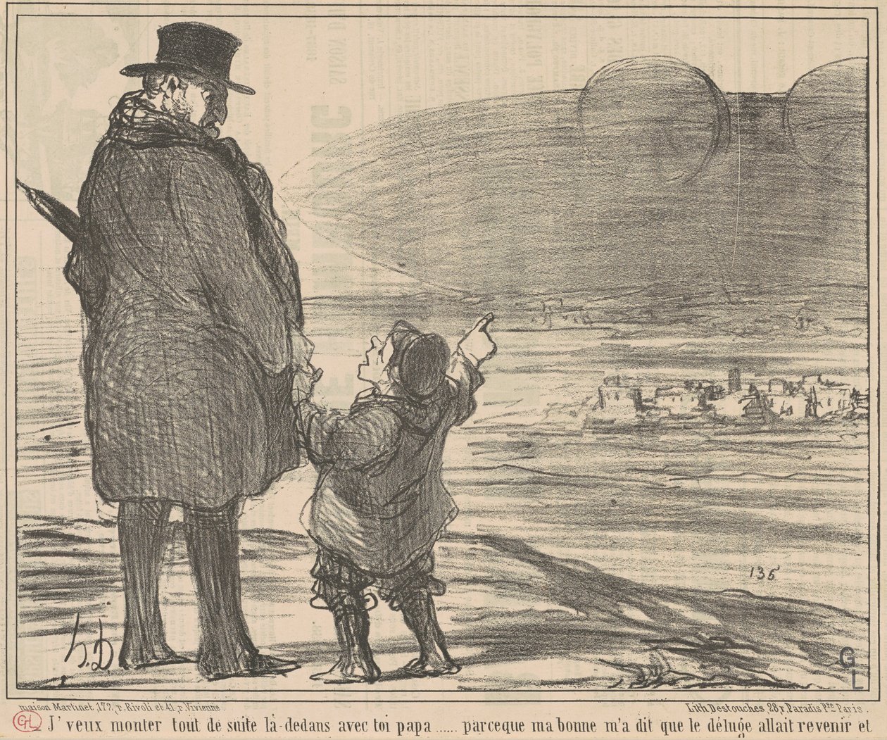 Azonnal be akarok menni... alkotó: Honoré Daumier