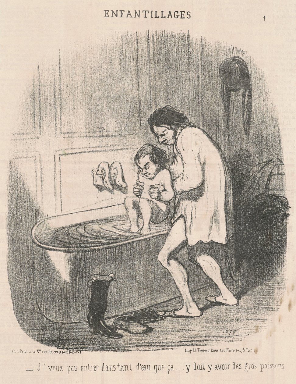 Nem akarok belemenni ennyi vízbe... alkotó: Honoré Daumier