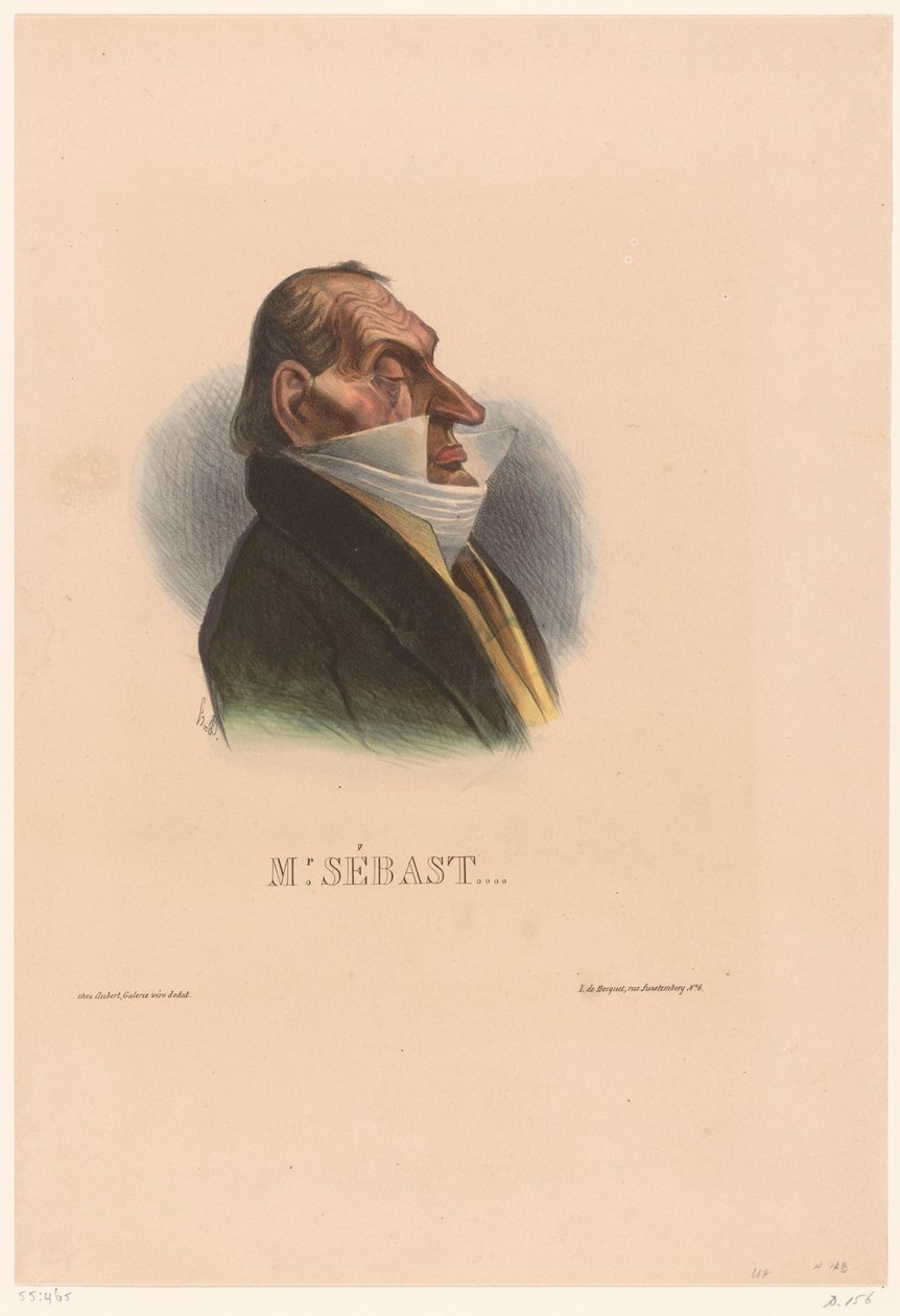 Horatius Sébastiani karikatúrája úr. Sebast (cím az objektumon) alkotó: Honoré Daumier