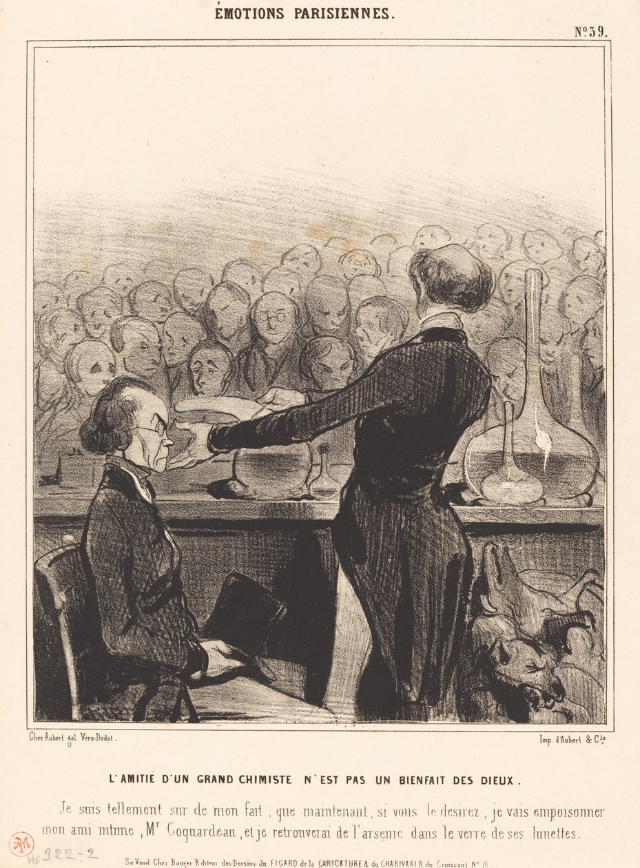 Egy nagyszerű vegyész barátsága... alkotó: Honoré Daumier