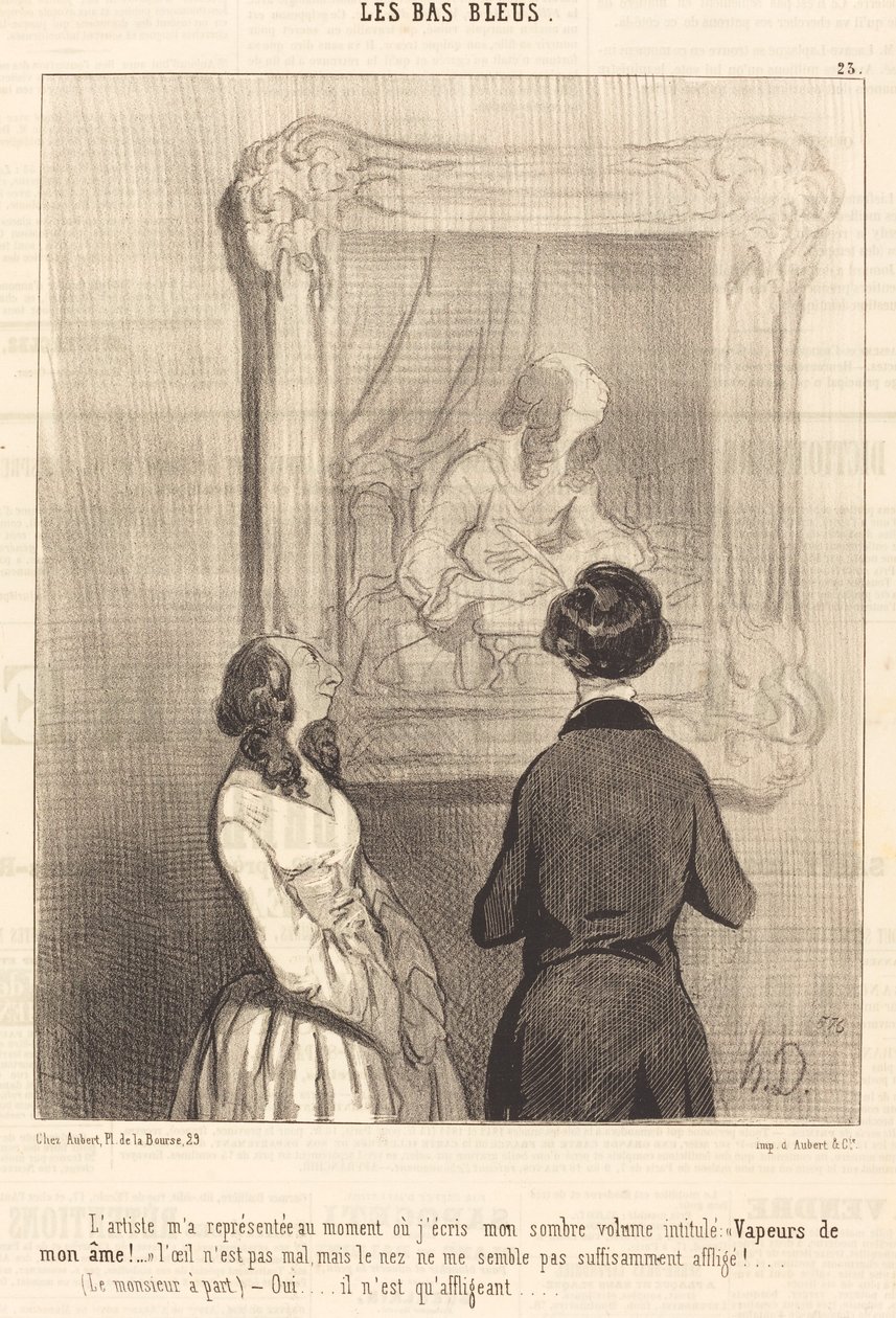 A Művész képviselt engem írás közben alkotó: Honoré Daumier