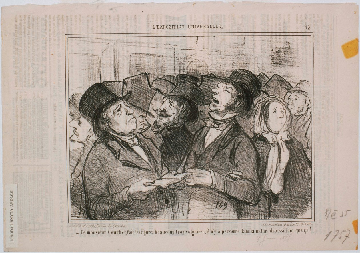 Az egyetemes kiállítás: Courbet úr... vulgáris figurákat készít... alkotó: Honoré Daumier