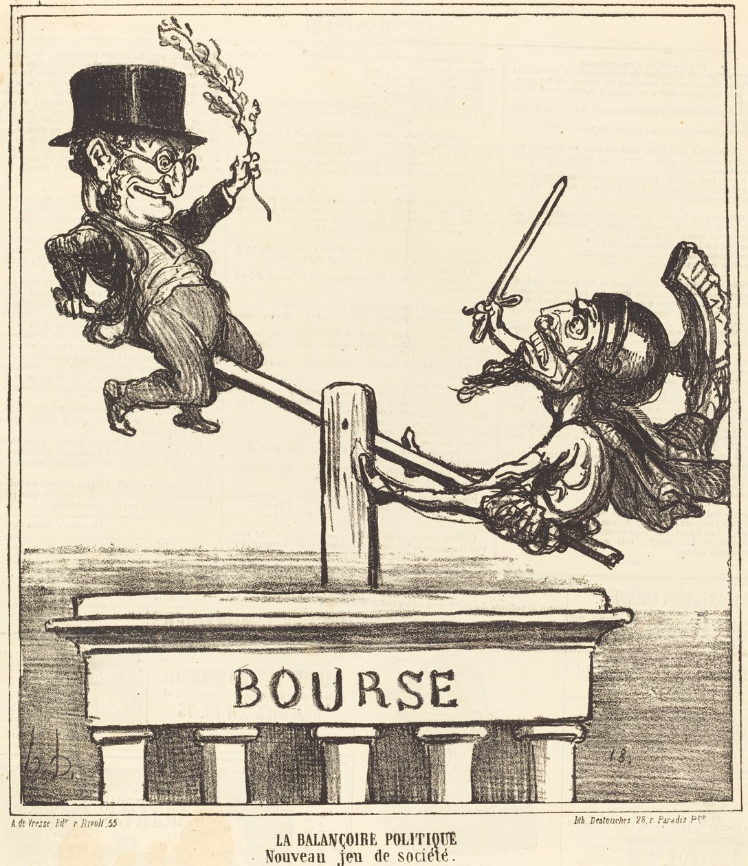 A politikai kilengés... alkotó: Honoré Daumier