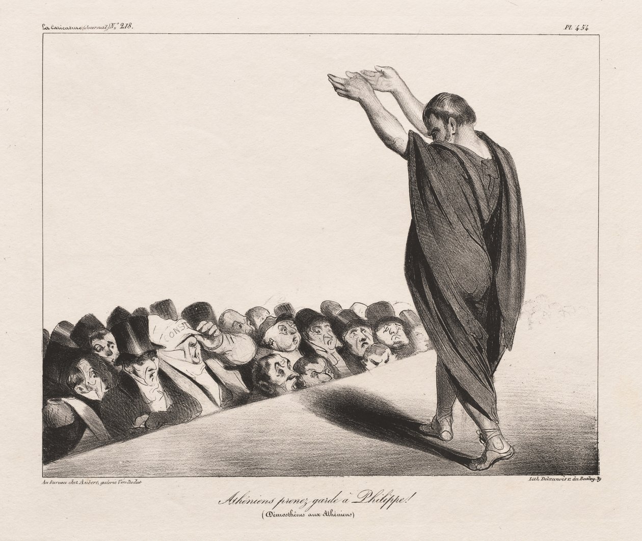 La Caricature, Pl. 454, athéniak Óvakodjatok Philliptől! alkotó: Honoré Daumier