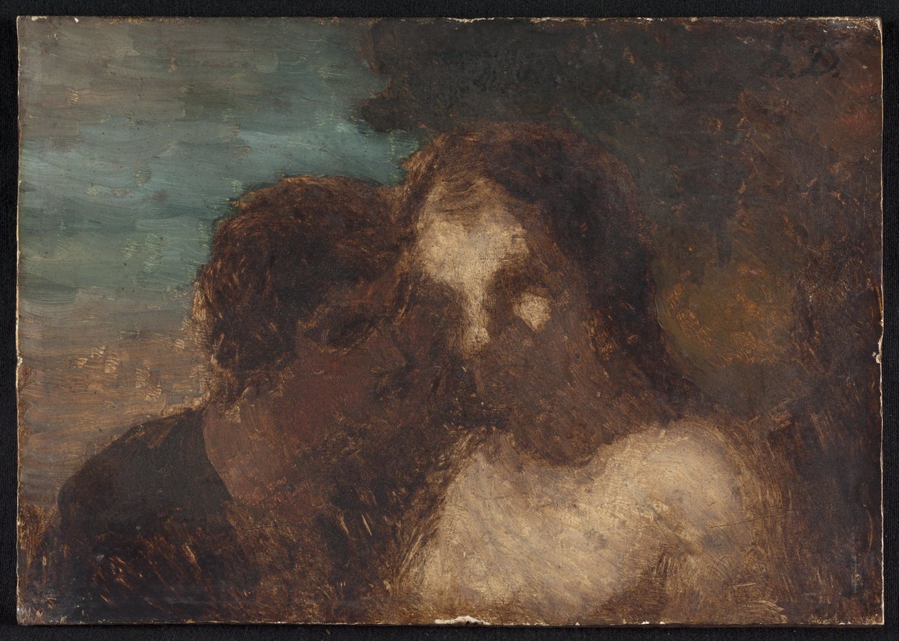 La Confidence vagy Júdás csókja alkotó: Honoré Daumier